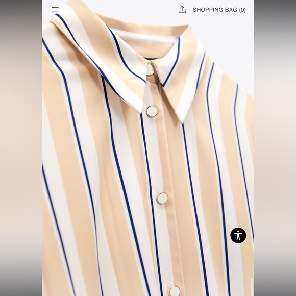 NWT Zara Satin Striped Midi Dress - Picture 7 of 10